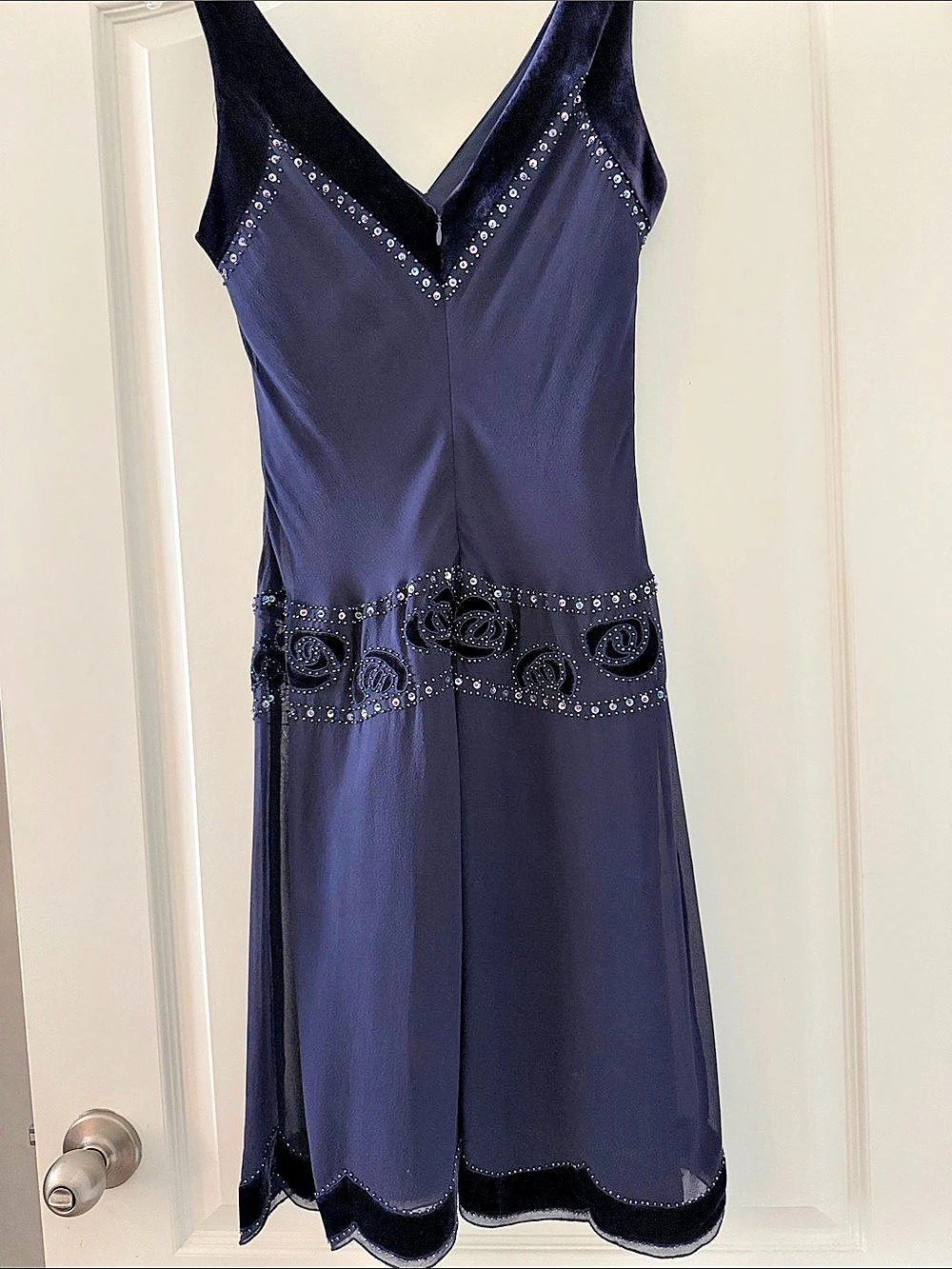 Embellished 1920s Navy/Purple Dress